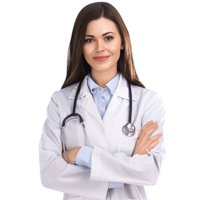 Smiling healthcare professional with stethoscope